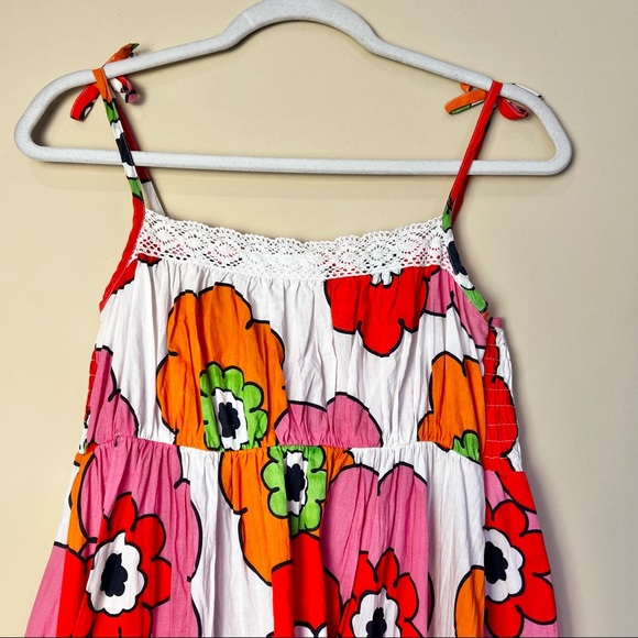 Mini Boden Sleeveless Casual Summer Dress w Flowers Poppies - Picture 2 of 8